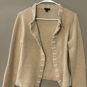 Ann Taylor Cardigan - Pearl detailed Trimming - Size Medium